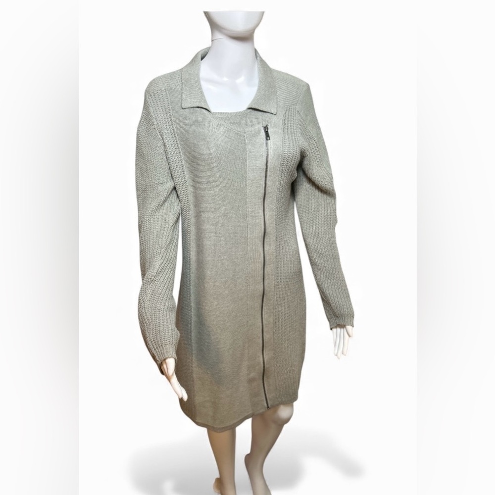 Pink Rose Gray Knit sweater dress